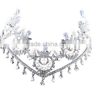 Crystal Pearls Rhinestones Crown Forhead Wedding Jewelry Accessories