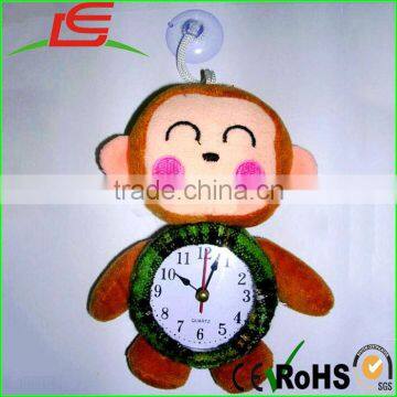 fashion cartoon monkey bear shape soft stuffed plush alarm clock