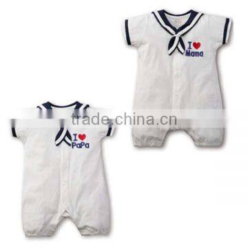 2016 Summer Pure Cotton Navy Style Baby Romper photo-3