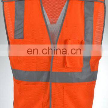 High Visibility Mesh Safety Reflective Vest with Shoulder Hook and loop fastner