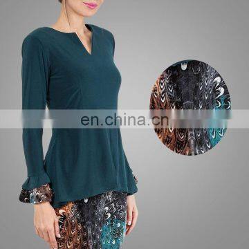 Hotsale Elegant Baju Kurung Islamic Abaya Maxi Dress Simple Muslim Clothing Long Dress Peplum Midi Kurung In Emerald Green photo-5