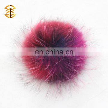 Germany national flag fancy colorful pom real raccoon fur pom pom Big Size 19cm wholesale