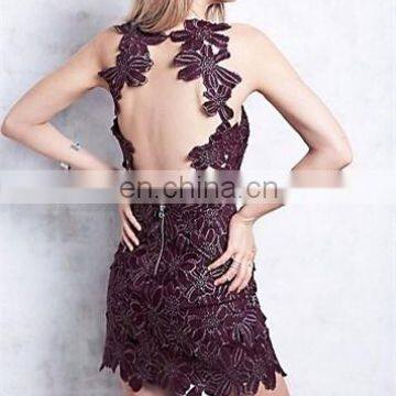 2016 Summer African Clothes Designs Cold Back Slim Fitness Sexy Tight Lace Body Dresses NT6741 photo-3
