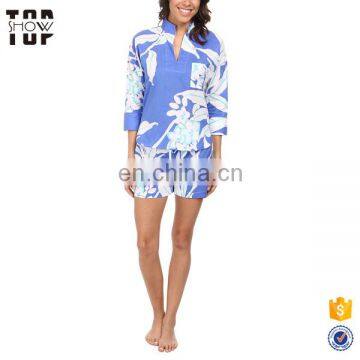 2017 trending products pajamas women summer print for women's pajama suit