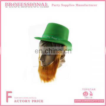 Irish Hat With Beard Green Ireland Festival Hat With Brown Moustache Party Accessory St patrick day's