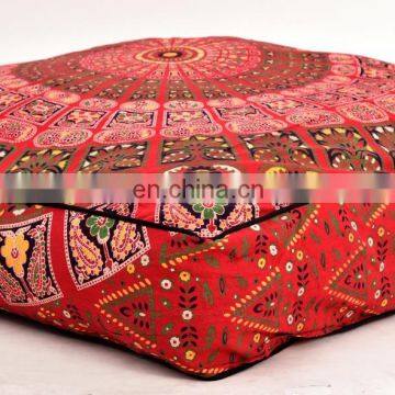 Floral Mandala Cushion Cover Pets Pillow Cover Indian 2017 Cotton Square Ottoman Poufs Floor Pillow Case