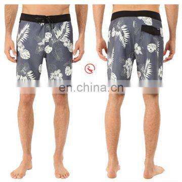 latest fashion oem custom printed boardshorts 4 way stretch surf mens swimwear swimming trunks