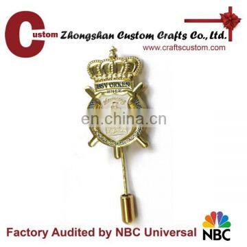 Promotion custom Crown Epoxy Metal Lapel Pin with needle