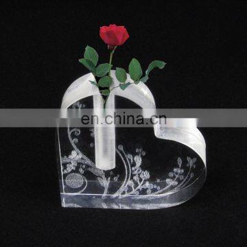 Recyclable plastic insert engrave large cylinder vases