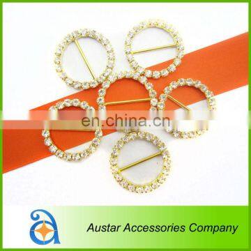 Round Diamante Rhinetone Buckle,Crystal Invitation Ribbon Slider buckle Wedding Chair Sash