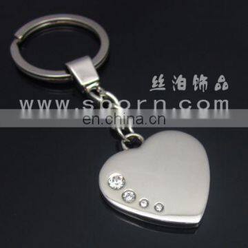 Silver heart shaped metal promotional HOT! kaychain