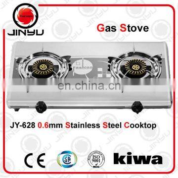 sales hot 2 burner 0.6mm stainless steel cooktop kitchen appliance gas stove/gas cooker