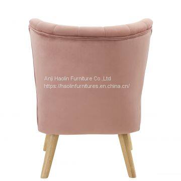 Velvet Upholstered Armless Accent Chair ,Single Leisure Chair for Living Room photo-3