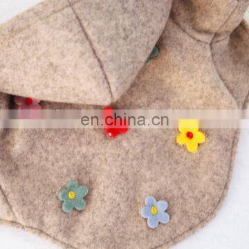 Personalized Pet Dog Cat Hoodie Gray Clothes Teddy Flower Woolen Coat photo-5