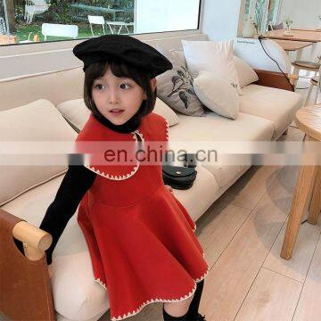 Girls woolen skirt autumn and winter new style Korean children's clothing baby foreign skirt children starlight woolen lapel ve