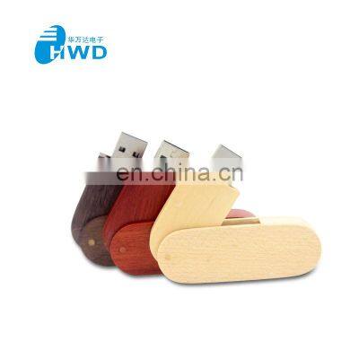 Hot Sale Swivel Wooden USB Flash Drive, Memory Stick 1g/2g/4g/8g/32g/64g Oem Logo Printing Gift Usb photo-2
