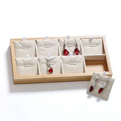 Bamboo and Wood Jewelry Viewing Pallet Ring Necklace Pendant Bracelet Earring Jewelry Display Storage Box Jewelry Display Props photo-5
