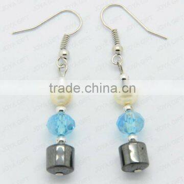 Fashion Hematite Drum Beads Earring