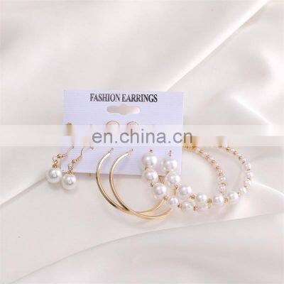 Popular European Jewelry Suit Irregular Geometric Acrylic Drop Earrings Hollow Acrylic Tassel Drop Earrings Set for Women