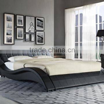 New Design Double Fancy Leather Bedroom Furniture photo-2