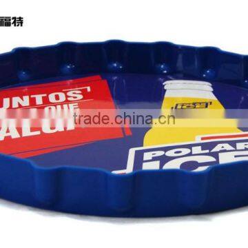 Blue plastic beer serving trays