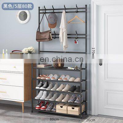 Shoe Rack Black 5 Tier Layer Modern Luxury Living Furniture  Holder Shelf Stand Metal Rack Organizer Shoe Storage For Store Home