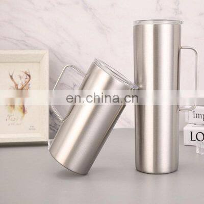 20oz Stainless Steel Sublimation Straight Beer Tumbler with Handle