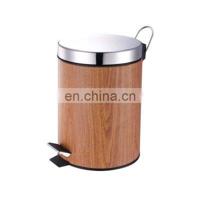 Nature wooden style pedal bin decal ceramic bathroom accessory bath set