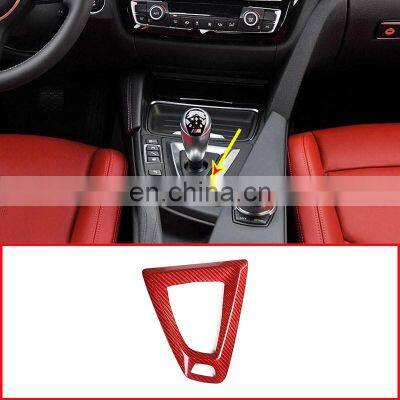 RHDLHD Real Red Carbon Fiber Car Gear Shift Frame Trim For BMW M3 M4 F80 F82 F83 2014-2018 Right Left Hand Drive Red Accessories photo-2