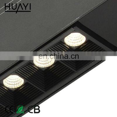 Modern Hotel Decor Aluminum Black 24w Smd Led Linear Pendant Light Led Grille Light photo-3