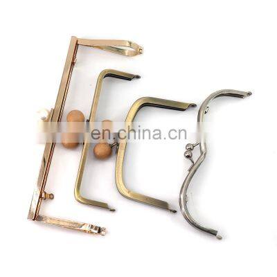 Wholesale Square Silver Brassy Golden Handbag Hardware Bag Part Clutch Frame For Wallet Bag