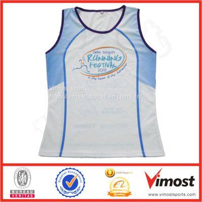 Round Neck Customized Sublimation Running Singlet of New Style