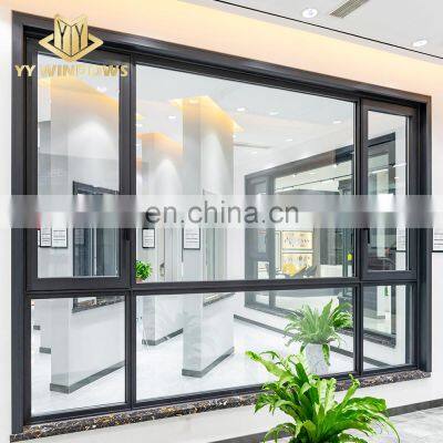 nfrc american standard double tempered glass  aluminum casement window with fixed panel for home