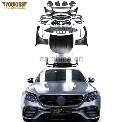 Genuine Auto Parts E63S AMG Body Kits For Benz 2016-2019 E Class W213 1:1 Wide-Body Kit Front Bumper Grille Hood Fender Rear Lip