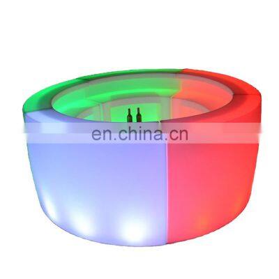 Fashion illuminated led portable reception table bar furniture mobile led lighted bar counter in wholesale Mobile Bar