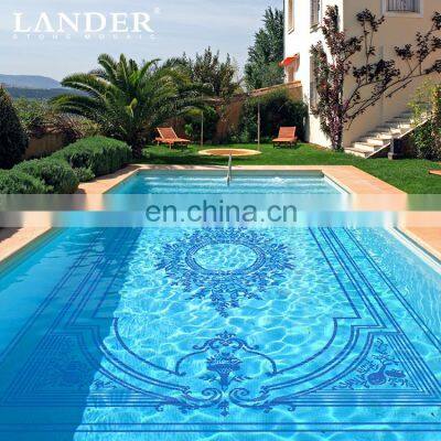 swimming pool mosaic tile art mural design custom flower turtle mermaid dolphin pattern ceramic glass swimming pool mosaic tile