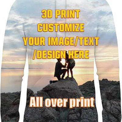 Custom hoodie all over 3D print sweatershirt with your own picture text personalized for men and women hoodies