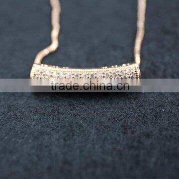 Simple Design New Model Hollow Rose Gold Plated Pipe Pendant Necklace Fashion Jewelry With Box Chain for Wholesale photo-4