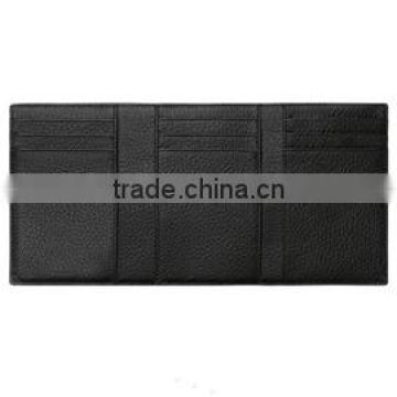 Soft grain cowhide leather business card case trifold leather name card holder with bill pocket