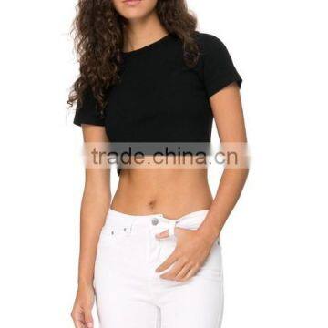 2015 China Manufacturer Customized Ladies Sexy Crop Tee Shirt Quality Choice photo-2