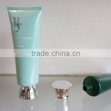 Acrylic bowl cover with extruded tube for cosmetic packaging