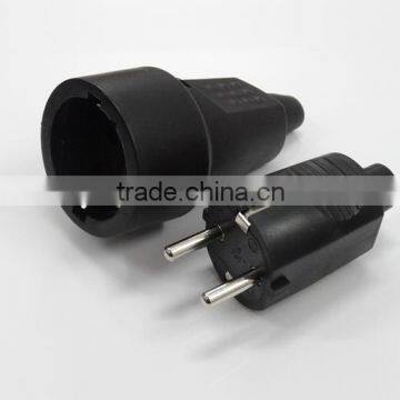 Schuko Rubber female male plug