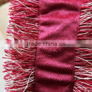 Noble Short Nap Fabric Sofa Cushion and Fringed Embroidered Decor Sofa Pillows photo-2