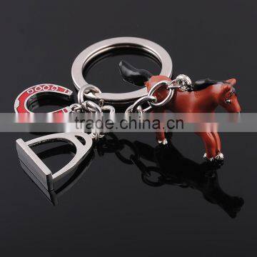 Wholesale simulation animal key chain slowly running horse keychain