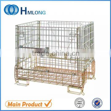 Galvanized wire mesh folding stacking cage