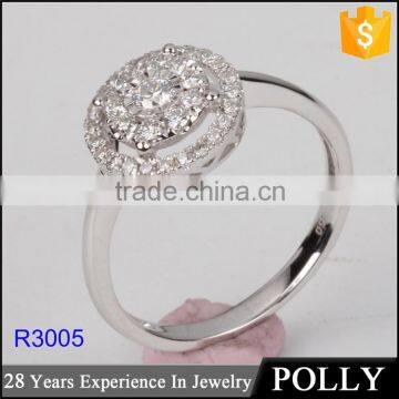 Fashion Design Jewelry ring pave setting 925 sterling silver ring set wholesale