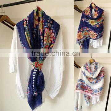 Newest Beautiful Flower Printed Fashion Lady Women Shawl Scarf Hijab