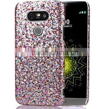 Glitter Powder Leather Coated Hard Plastic Cover for LG G5