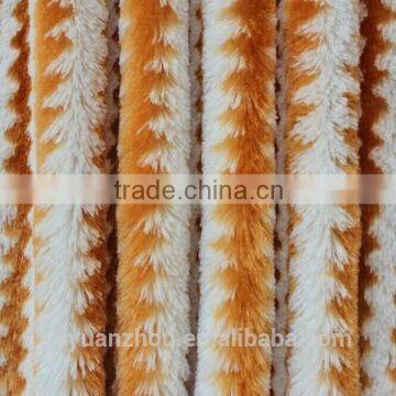 100% polyester yarn dyed fake fur fabric