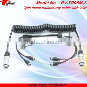 Trailer 0.4m*4m*0.4m 7pin metal connector cable for truck/lorry/caravan camera system